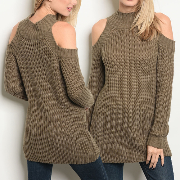 Sweaters - COCOA COLD SHOULDER TOP